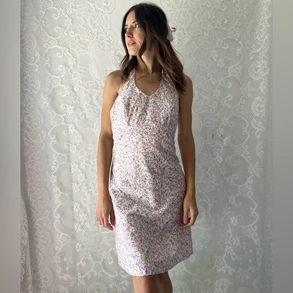 Alyn Paige Dresses & Skirts - Y2K Alyn Paige Embroidered Flower Halter Slip Lined  Dress Tagged Size 7/8